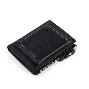 Large capacity leather short ladies wallet head layer cowhide change wallet manufacturers wholesale