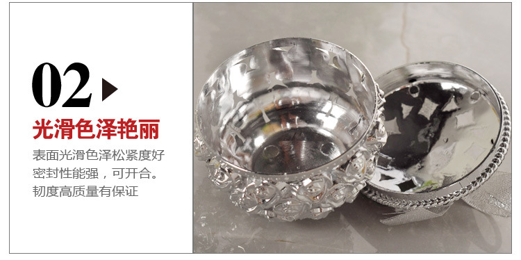 Factory direct supply of hollowed-out gold-plated candy boxes, aromatherapy boxes, jewelry storage boxes, wedding candy boxes, wedding supplies wholesale detail image 15