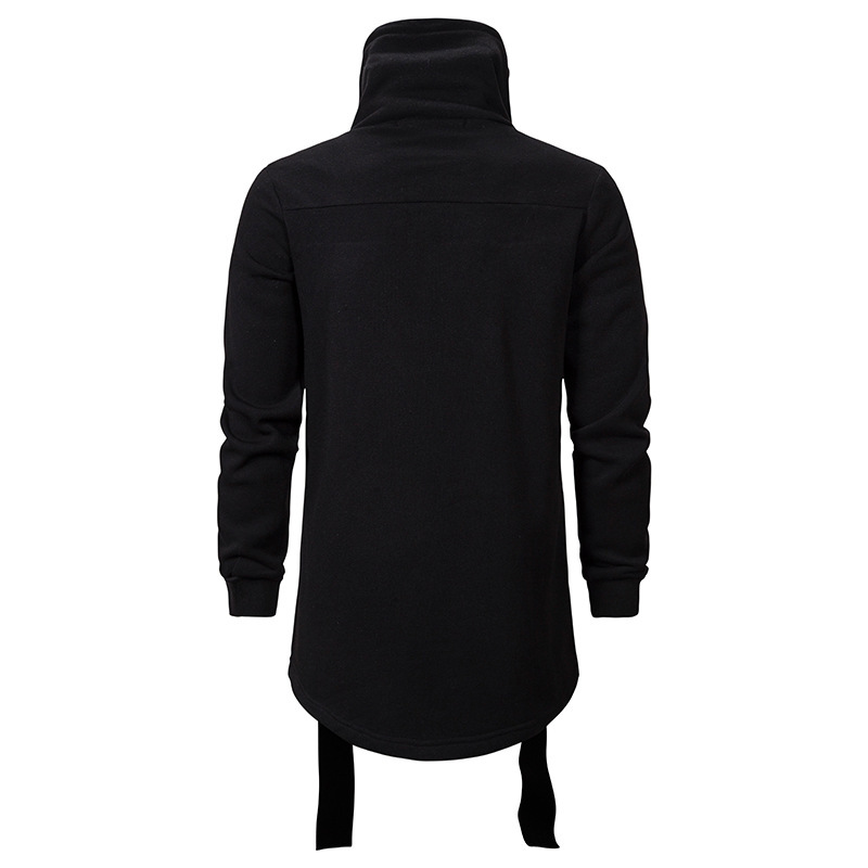 Men's Hoodie High Neck Masked Casual Solid Colour Coat For Men_voghion.com