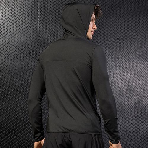 Men's Autumn/Winter Sports Jacket, Fitness Running Training Zipper Casual Hooded Windproof Quick-Dry Jacket 9003