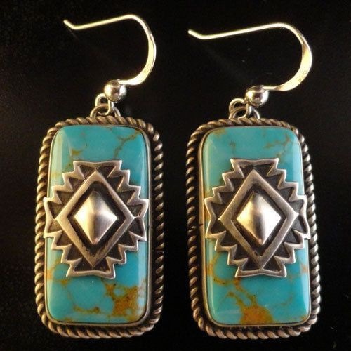9g Weight Alloy Ear Needle Material December Birthstone Turquoise, Turquoise Inlay Material Drop Earrings, Earrings Classification 1 Pair Quantity Street Occasion Alloy Material Geometric, Ethnic Pattern Women's Gender Plating Design Retro, Ethnic Style Style 1 Pair Retro Ethnic Style Geometric Ethnic Alloy December Birthstone Turquoise Turquoise Women's Drop Earrings Earrings