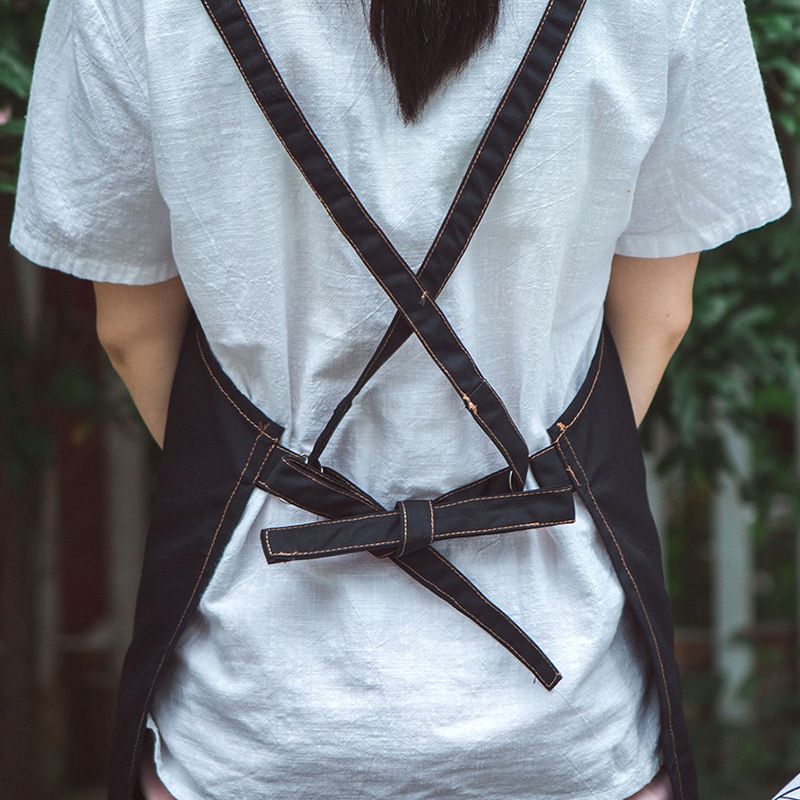 Moda coreana para hombres y mujeres ropa de trabajo personalizada Impresión de logotipo Delantal de cocina para pareja cocina doméstica antiincrustante