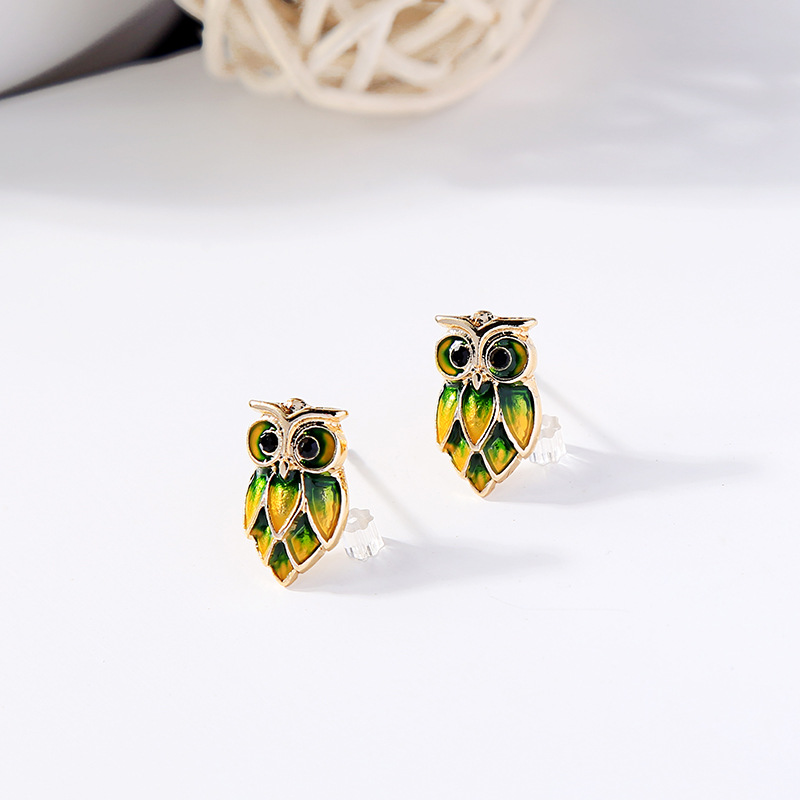 Long Geometric Hollow Earrings Female Personality Small Owl Earrings display picture 4