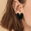 Metal multicoloured fashionable earrings heart-shaped, European style, suitable for import, wide color palette