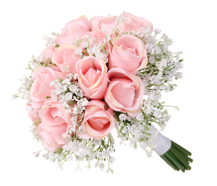 New realistic bride's hand bouquet, creative rose bouquet, wedding bride's forest-style hand bouquet, wholesale of wedding supplies detail image 1