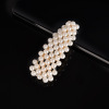 Woven hairgrip handmade, hair accessory from pearl with bow, hairpins, Korean style, internet celebrity, simple and elegant design