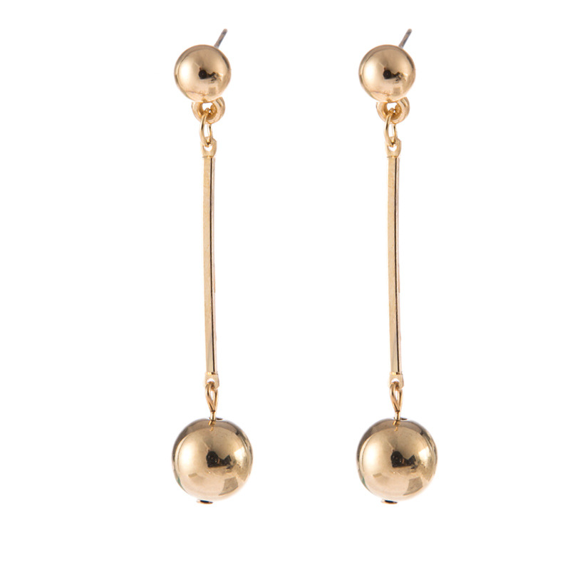 Metal ball earrings Korean long earrings simple personality pendant earrings earrings female earrings