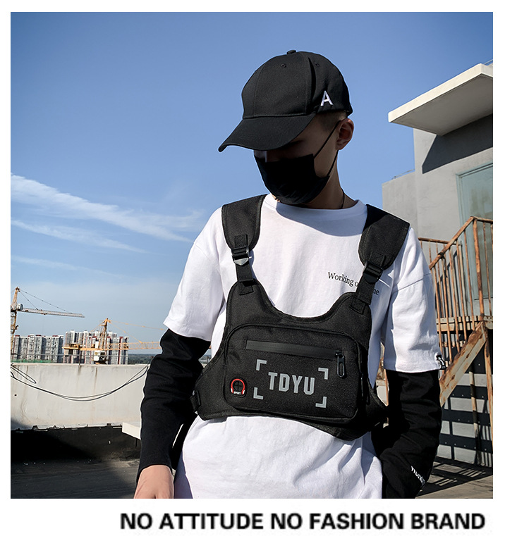 Fashion Trendy Hip Hop Tactical Dark Chest Bag display picture 14