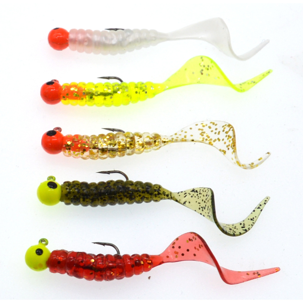 5 Colors Paddle Tail Fishing Lures Soft Plastic Baits Fresh Water Bass Swimbait Tackle Gear