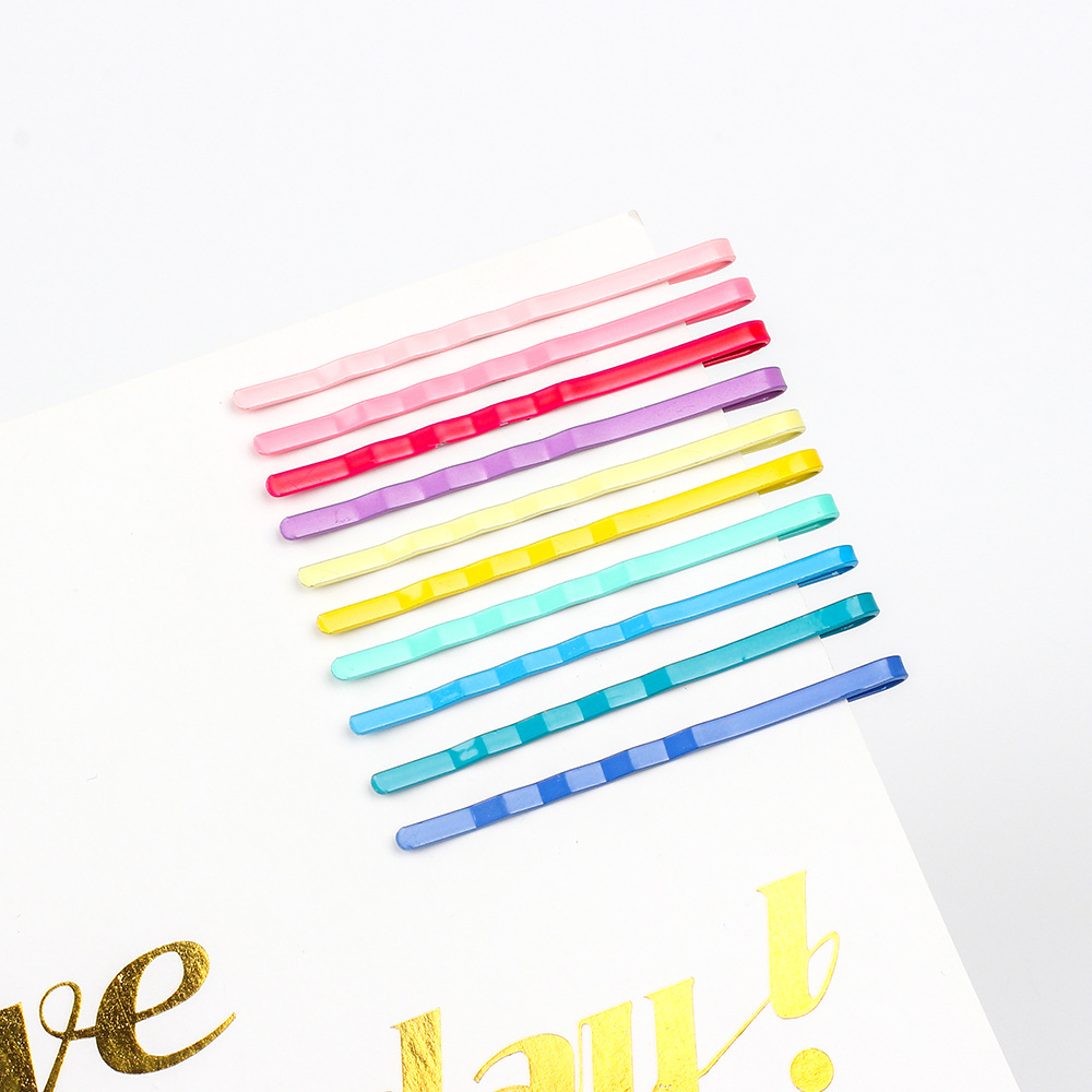 70g Weight Headwear Classification Metal Material Women'S Gender Stoving Varnish Design Wholesale Korean Color Paint Stainless Steel Hairpin 2