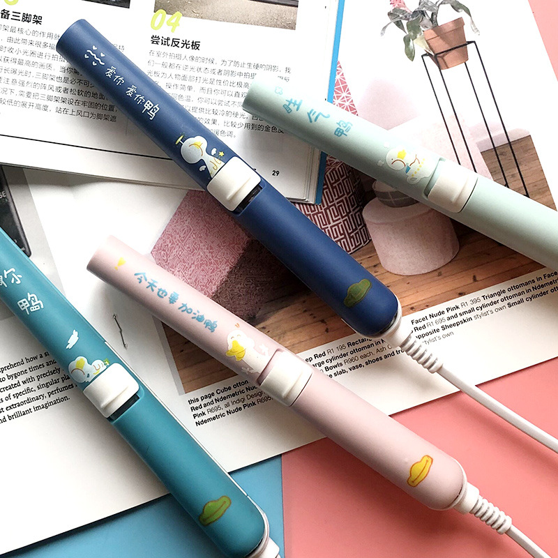 代发批发爱你鸭直卷两用内扣直发器 电夹板动物卷发器卷发棒