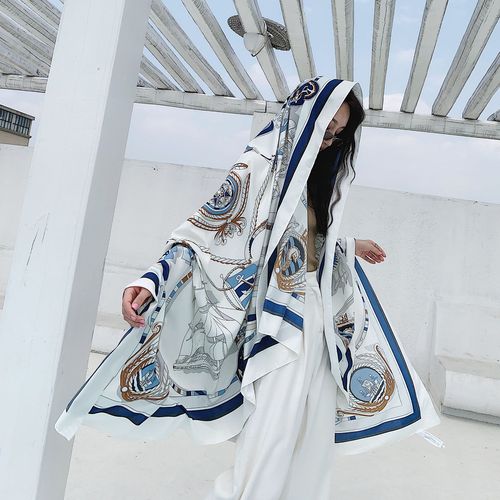 Sun protection beach towel, seaside silk scarf, versatile summer thin oversized shawl, dual-purpose gauze scarf, women's summer light scarf