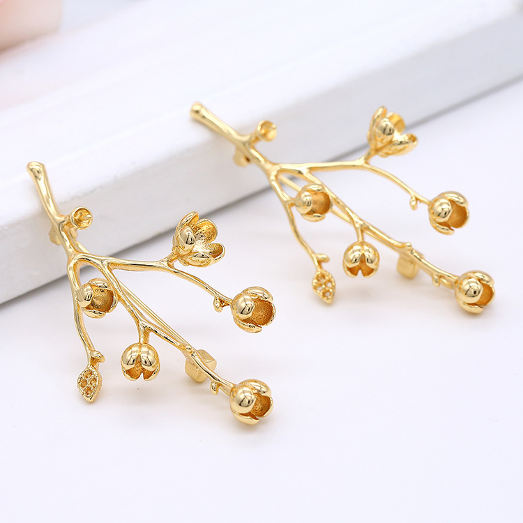 韩版新款闭月羞花树枝diy饰品简约精美60mm*35mm胸花针厂家直销|ru