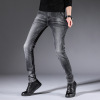 2020 Feet Jeans Autumn and winter Teenagers man Korean Edition Self cultivation Show thin Men's trousers Elastic force student Jeans