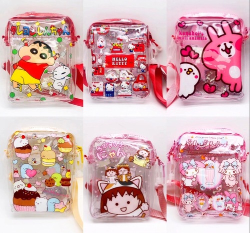 Corner Creature KT Crayon Shin-chan Winnie the Pooh Cartoon Children's Backpack PVC Transparent Waterproof Bag Messenger Bag