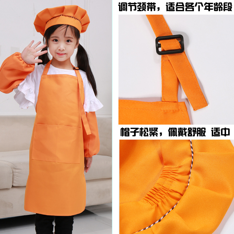 Personalizado delantal de los niños pintura gouache ropa rendimiento kindergarten hornear traje diy registro impresión