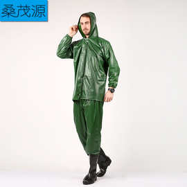 厂家直销钓鱼非一次性牛筋雨衣雨裤套装透明时尚强韧海胶雨衣
