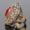 Retro ruby ring, boho style, European style, on index finger, wholesale