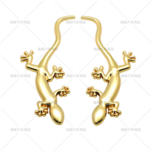 Car personalized and interesting decorative gecko car stickers, metal modified small gecko car stickers, protective car tail stickers