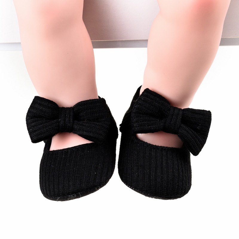 Women's Casual Stripe Solid Color Bowknot Round Toe Toddler Shoes display picture 1