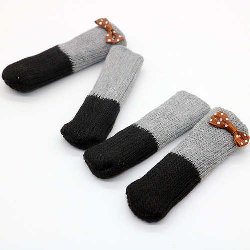 Knitted chair stool table foot pads table and chair foot covers furniture silent solid wood floor anti-scratch dining chair foot covers leg covers