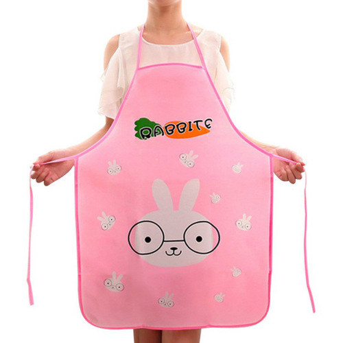 Korean version of cute princess apron, cartoon jingle EVA plastic half-length apron, kitchen sleeveless apron