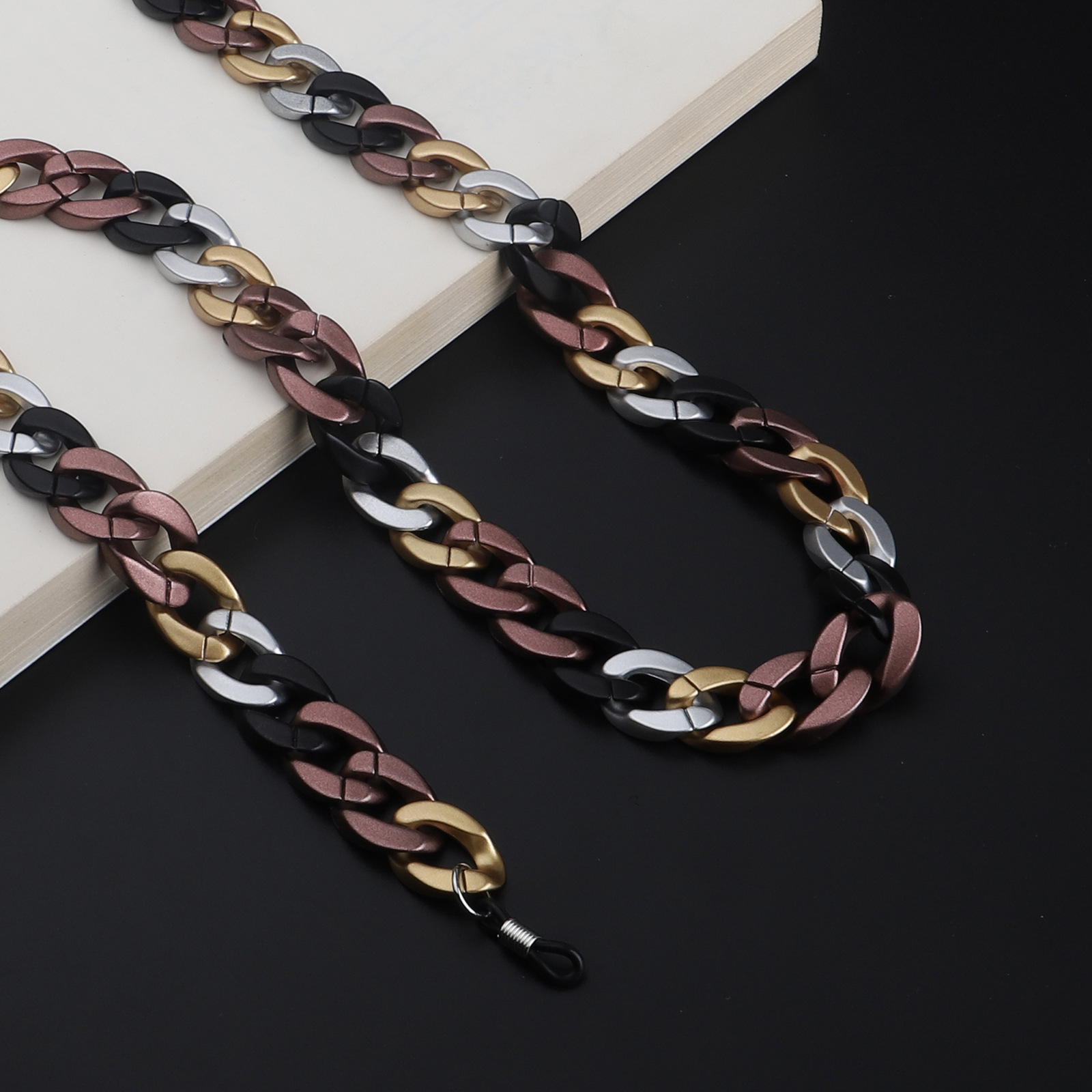 58g Weight Gold, Silver, Black Color Fashion Acrylic Matte Glasses Chain 9