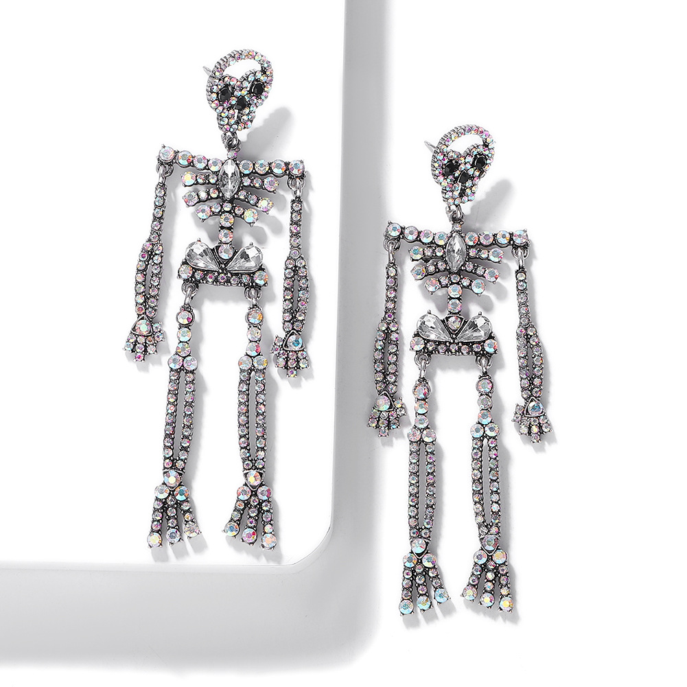 Sleek Minimalist Alloy Studded Skeleton Earrings display picture 7