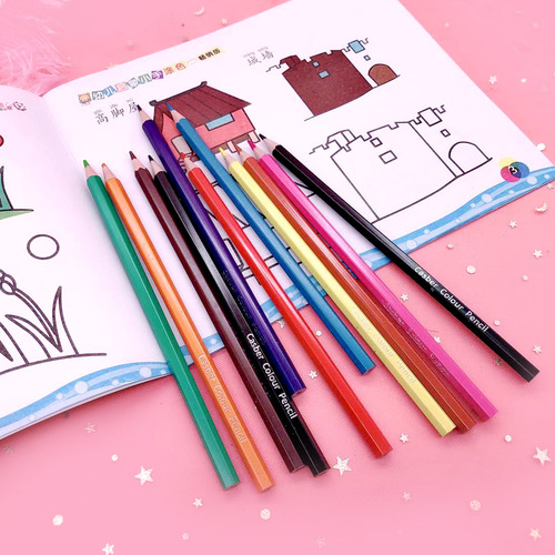 Long 12-color boxed wooden colored pencil Secret Garden graffiti painting brush coloring pen painting colored lead 17Cm