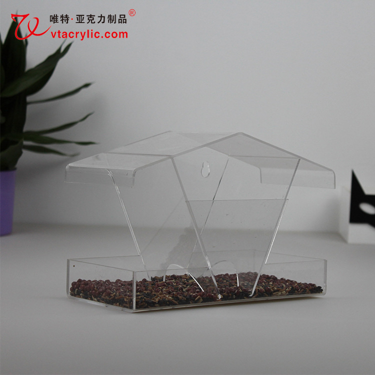 亚克力喂鸟器透明防潮防水防刮伤跨境贸易外贸原单有机玻璃制品