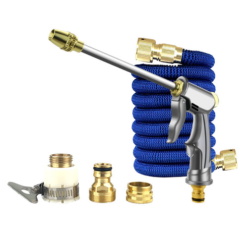 Factory direct sales high-pressure metal car wash water gun household garden car wash water pipe flower watering telescopic water pipe set