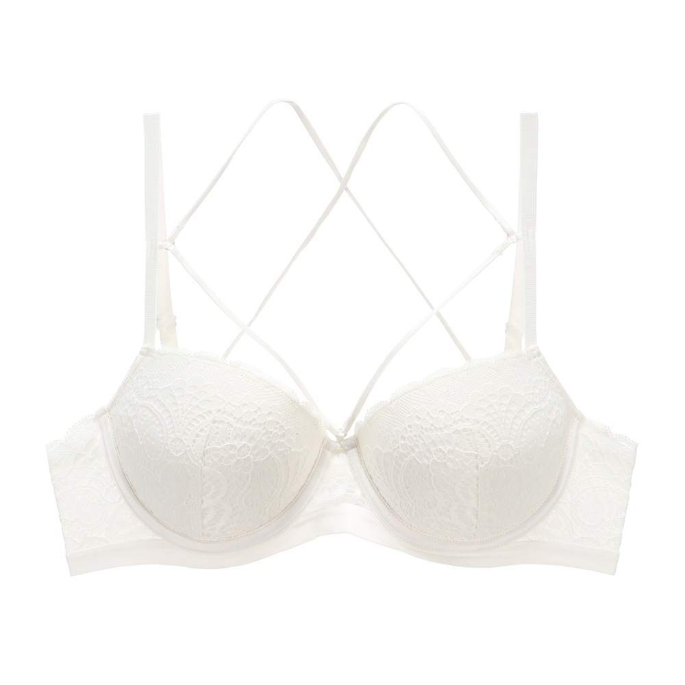 Pas de retour, pas de changement, ensemble de soutien-gorge froncé fin et épais, soutien-gorge en dentelle, sous-vêtements pour femmes_voghion.com