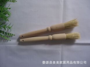 Manufacturers specializing in the production of wood round handle barbecue brush food brush coffee cleaning brush good quality welcome to order!