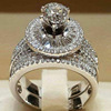 Elegant Women Jewelry Wedding Set Rings White Ring Size 5-11