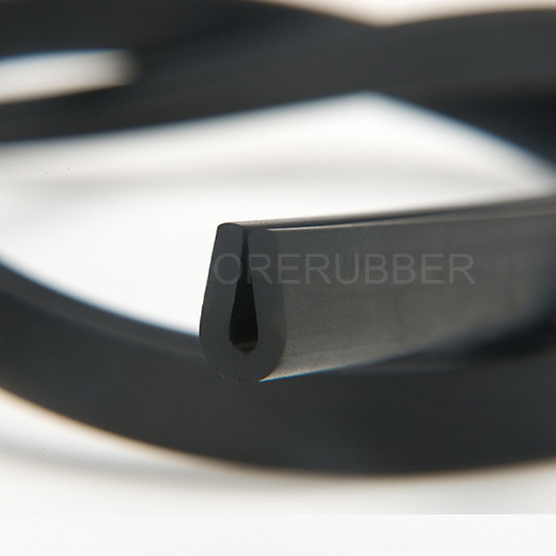 黑色三元乙丙橡胶U型包边条 玻璃防护防撞防尘密封胶条