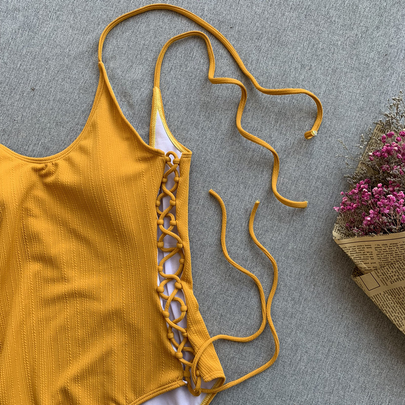 New Solid Color One-piece Swimsuit Banded Bikini Women One-piece Swimsuit Sexy Bikini in One-piece Swimsuits