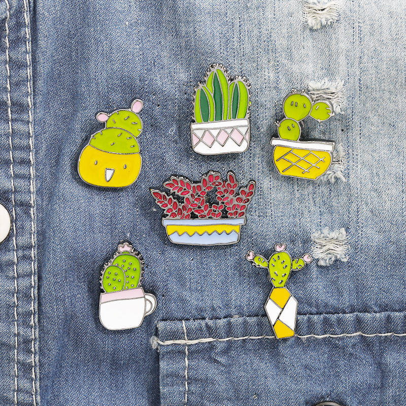 Fashion Cactus Alloy Enamel Women's Brooches display picture 2