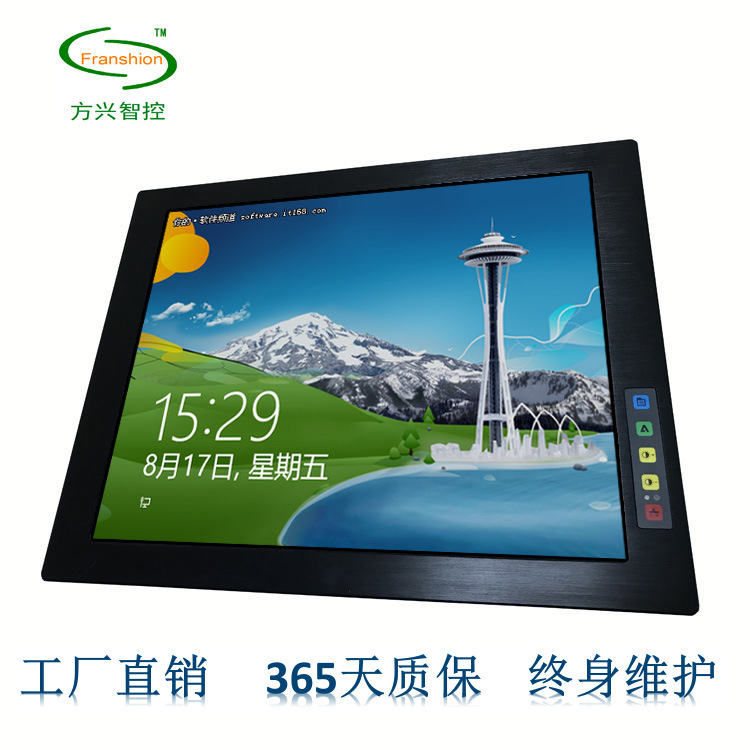 19 Industry Resistive screen Embedded system touch monitor 19 Standard cabinet Security Wall mounted Monitor