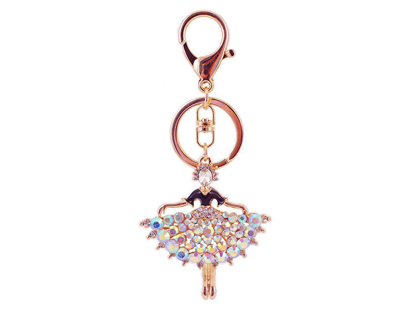 39g Weight Alloy, Metal Material Angel Pattern Unisex Gender Lake Blue, White, Red Color Ballet Girl Metal Pendant Keychain 9