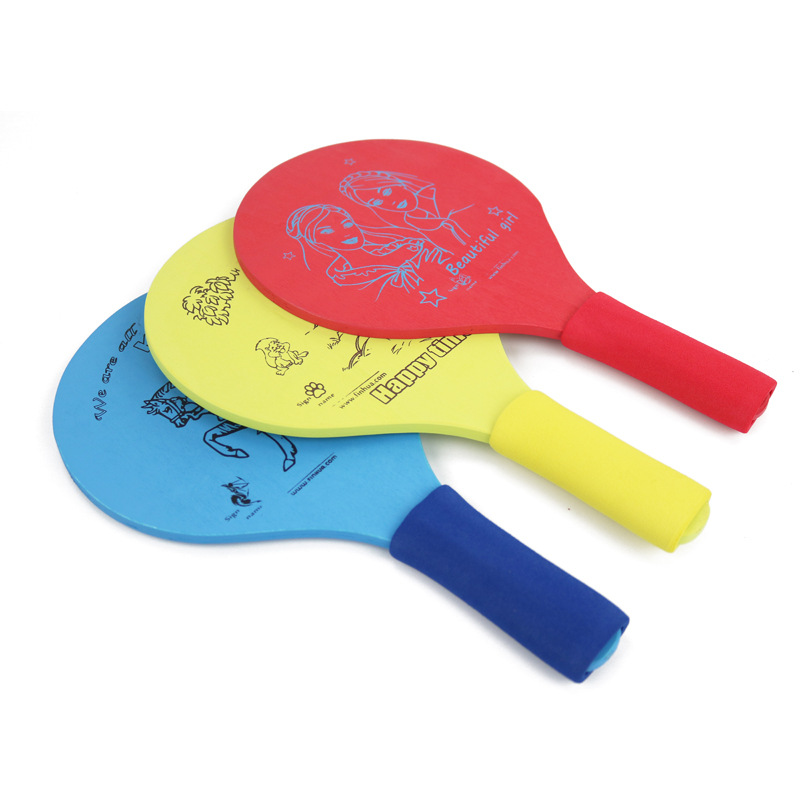 Board racket wholesale Board badminton racket High elastic shuttlecock San Mao racket children Toy racket Three color options