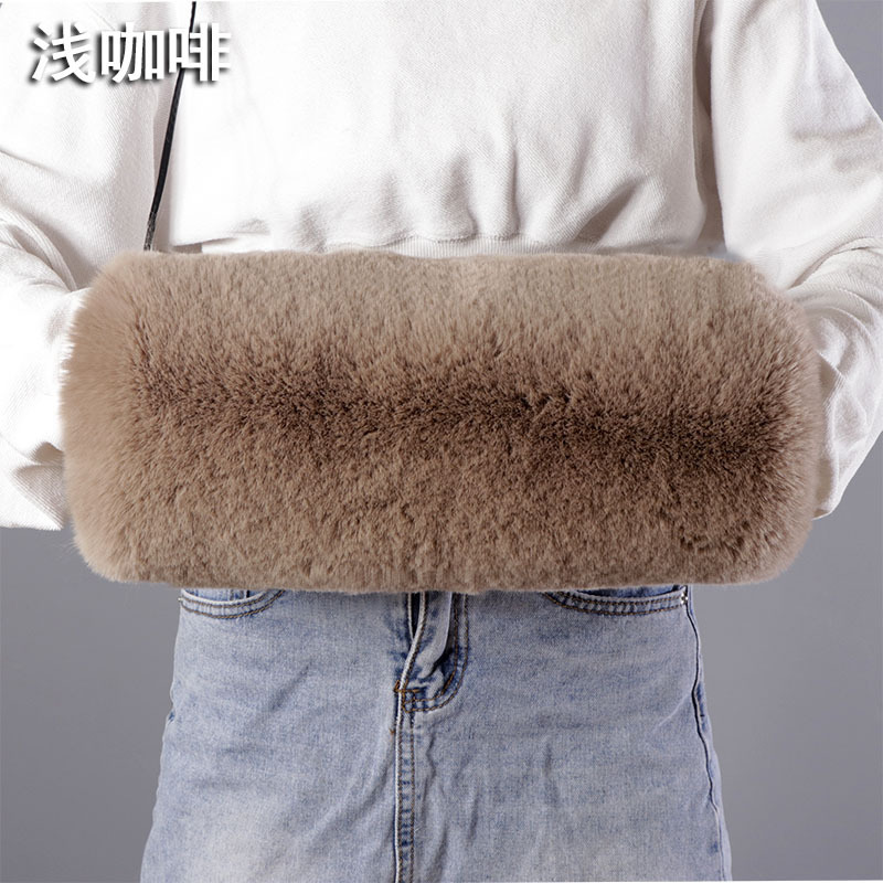 Imitación de piel de zorro protector de mano invierno engrosada mano más caliente de la mano manga de felpa almohada mano más caliente calentador de la mano