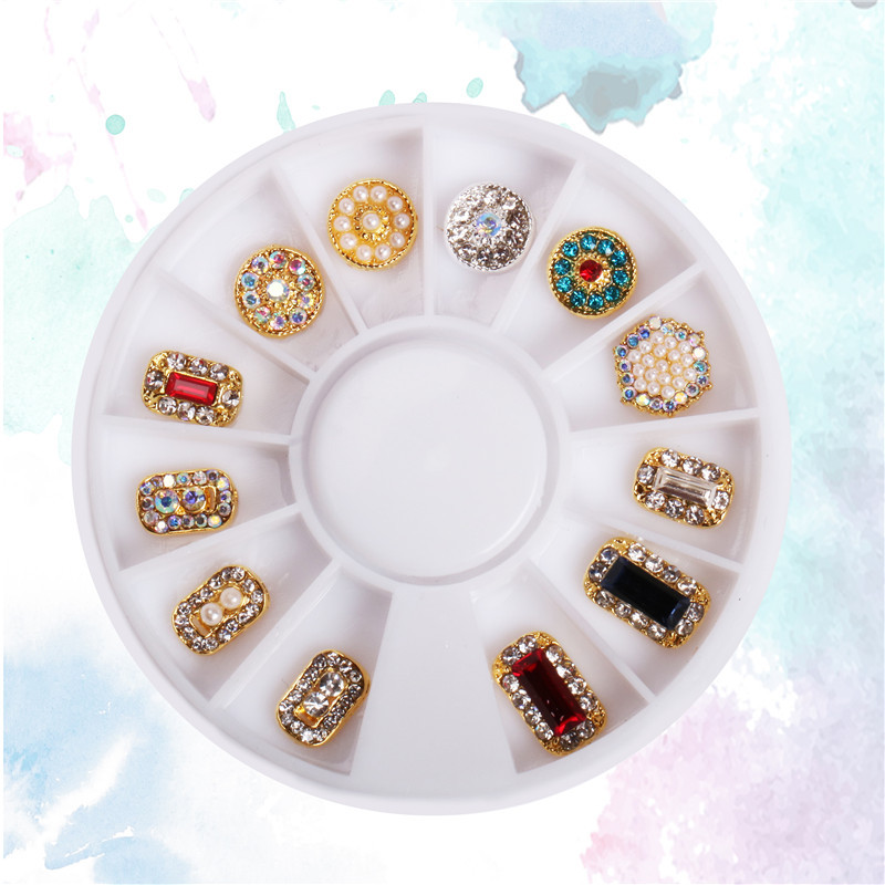 Fábrica directa uñas taladro placa perla rhinestone cristal joyería 6cm12 diamante caja joyería al por mayor