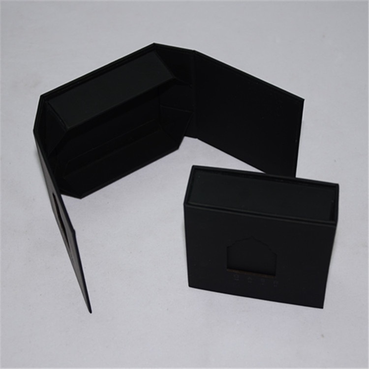黑色方形开窗折叠盒 各类珠宝首饰翻盖盒 饰品天地盒定制加工