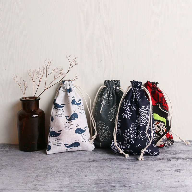 束口袋棉麻袋  帆布和风布袋 加厚首饰袋抽绳袋可定尺寸