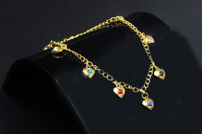 Fashion Geometric Stainless Steel Inlay Zircon Womenu0027S Anklet 1 Piece