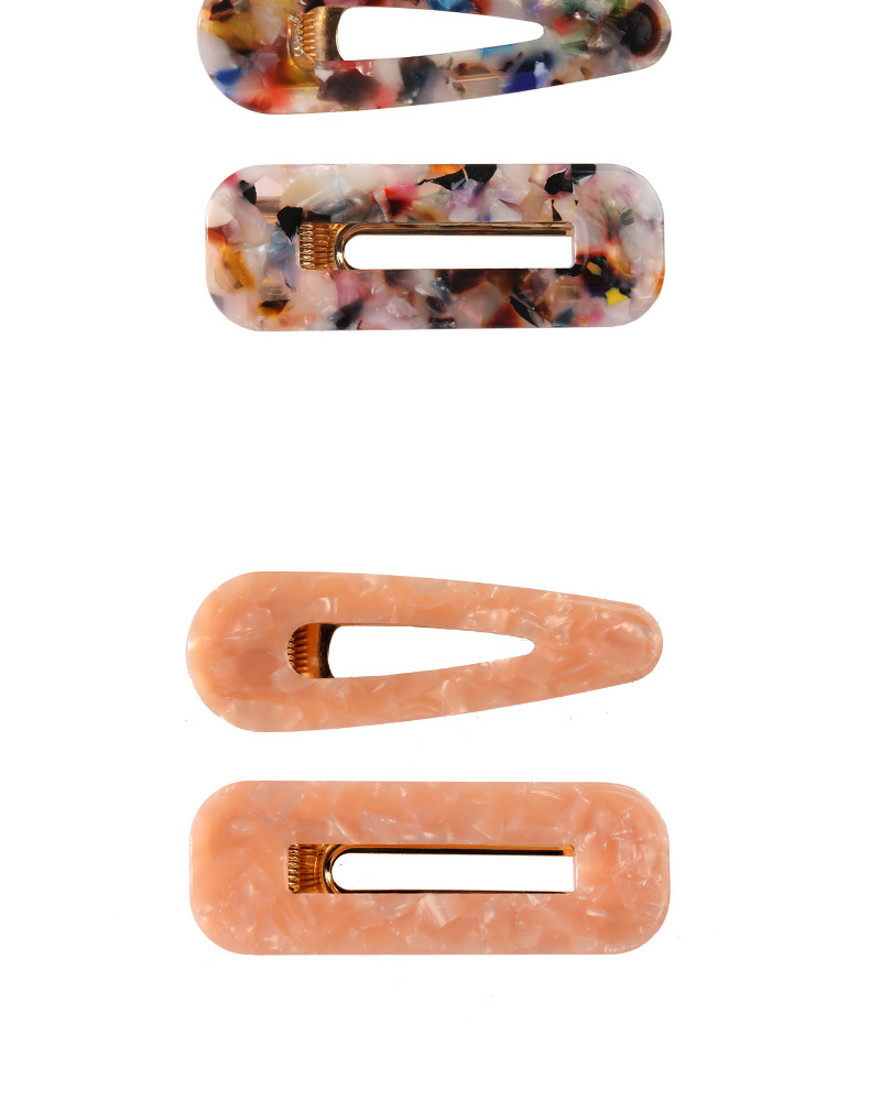 28g Weight No Inlaid Inlay Material Headwear Classification Festival Occasion Synthetics Material Geometric Pattern Women'S Gender Plating Design Fashion Style Multicolor Color Colorful Geometric-shaped Hollow Out Two-piece Hair Clip Set 2