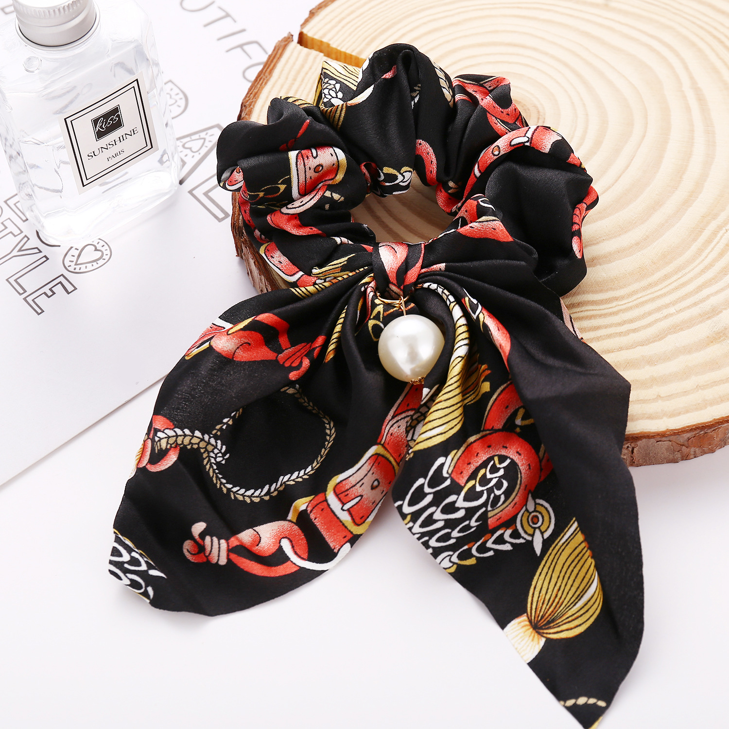 Fashion Bow Knot Cloth Printing Hair Tie 1 Piece display picture 11