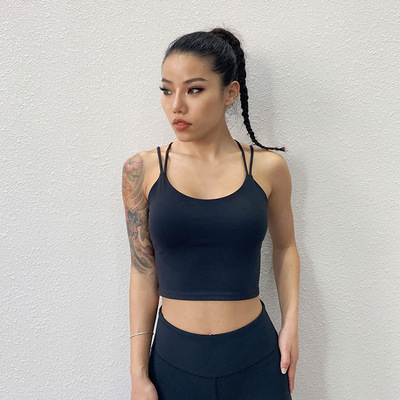 女士運動跑步緩震有縫內衣瑜伽健身速幹吸汗小背心吊帶美背文胸夏