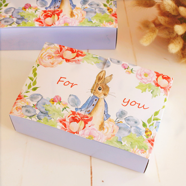 彼得兔长方形50克冰皮月饼包装盒蛋黄酥西点盒蔓越莓曲奇饼干盒子