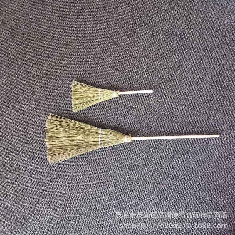 Casa de muñecas accesorios DIY escena modelo miniatura juguete pequeños adornos mini tejida a mano escoba cubo de basura pala